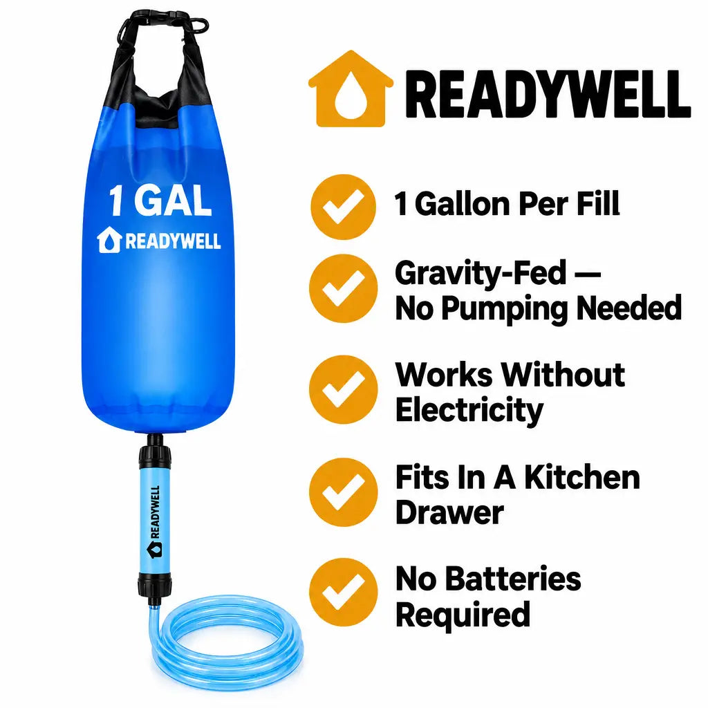 Readywell Gravity Water Filter – 1 Gallon Home Emergency Kit