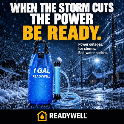 Readywell Gravity Water Filter – 1 Gallon Home Emergency Kit