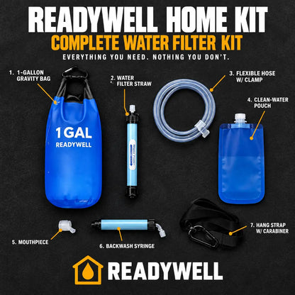 Readywell Gravity Water Filter – 1 Gallon Home Emergency Kit